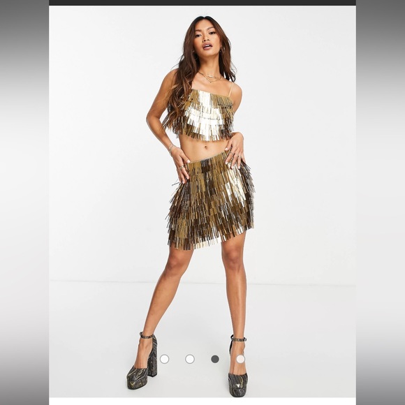 ASOS Design - Top and Skirt Set in Gold Shard Sequin - Picture 13 of 14